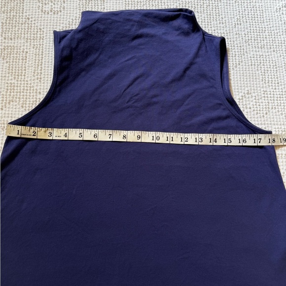 EILEEN FISHER Traceable Organic Cotton Jersey Funnel Neck Tank Top Iris Size S - Picture 4 of 9